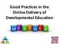 MCCVLC Webinar - Good Practices in Online Delivery of Developmental Ed
