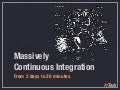 Massively Continuous Integration: From 3 days to 30 minutes