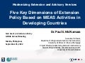 Five Key Dimensions of Extension Policy