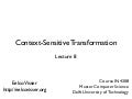 Model-Driven Software Development - Context-Sensitive Transformation