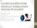 Actividad integradora La vinculación entre escuela y familia para educar en valores