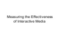 measuring the effectiveness of interactive media