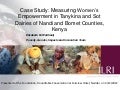 Measuring women's empowerment in Tanykina and Sot dairies of Nandi and Bomet Counties, Kenya