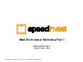 'Meet the investor' workshop @ Startup Week 2011