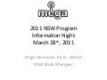 MEGA 2011 NSW Info night