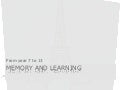 Memory and learning