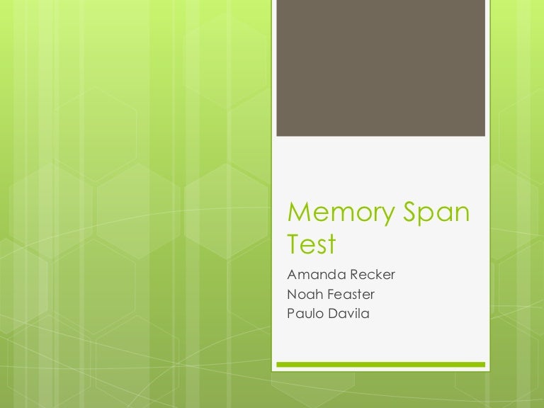 Memory Span Presentation