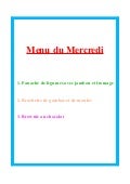 Menu du mercredi