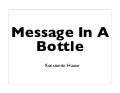 Message in a bottle