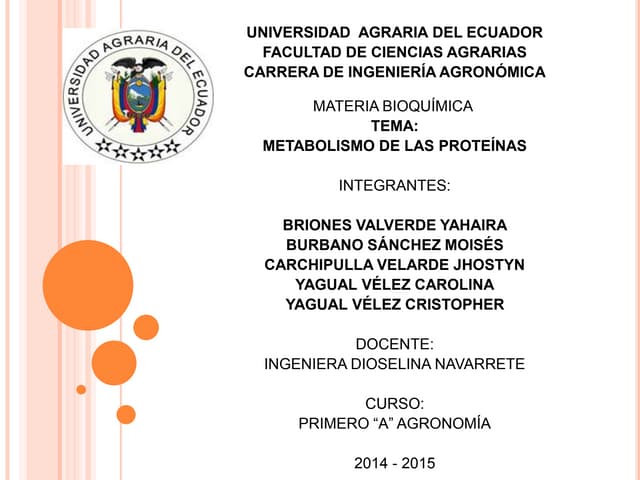 Metabolismo de las proteinas