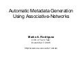 Automatic Metadata Generation using Associative Networks