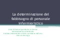 Metodi Di Determinazione Del Fabbisogno Di Personale Infermieristico