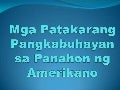Mga patakarang pangkabuhayan sa panahon ng amerikano
