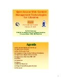 Open Source Web Content Management Technologies for Libraries