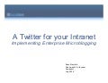 A Twitter for your Intranet