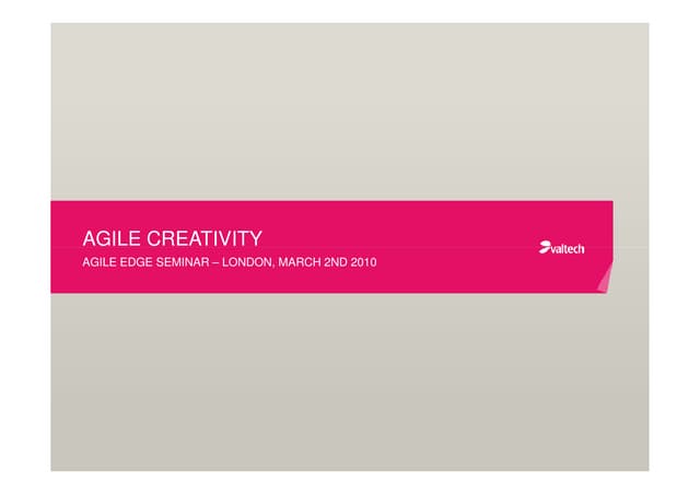 The Creative Process And Agile   Ma...