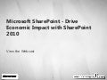 Microsoft SharePoint - Drive Economic Impact with SharePoint 2010 Webcast