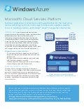 Microsoft Windows Azure - Cloud Services Platform Datasheet