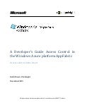 Microsoft Windows Azure - Developer’s Guide Access Control in the Windows Azure Platform AppFabric Whitepaper