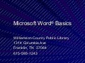 Microsoft Word Basics