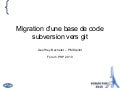 Migration d&rsquo;une base de code subversion vers git