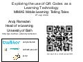 Telling Tales: QR Codes in UK Education