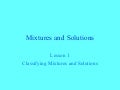 Mixtures And Solutions   Lesson 1