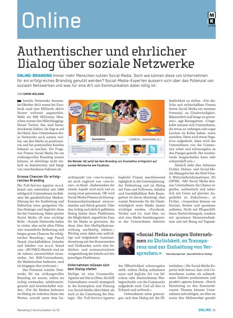 Authentischer und ehrlicher Dialog über soziale Netzwerke