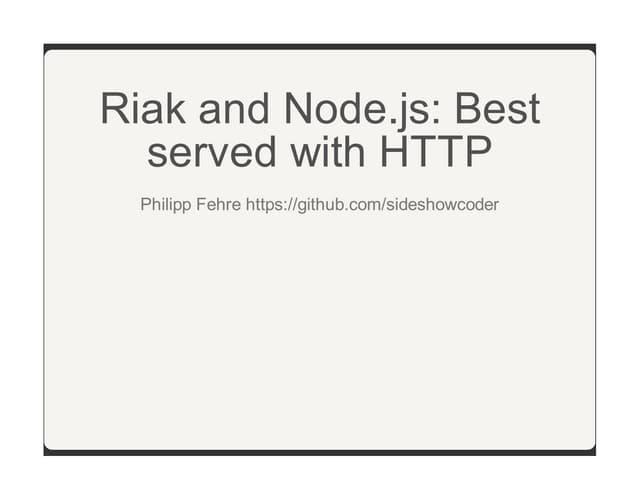 Riak Intro at Munich Node.js