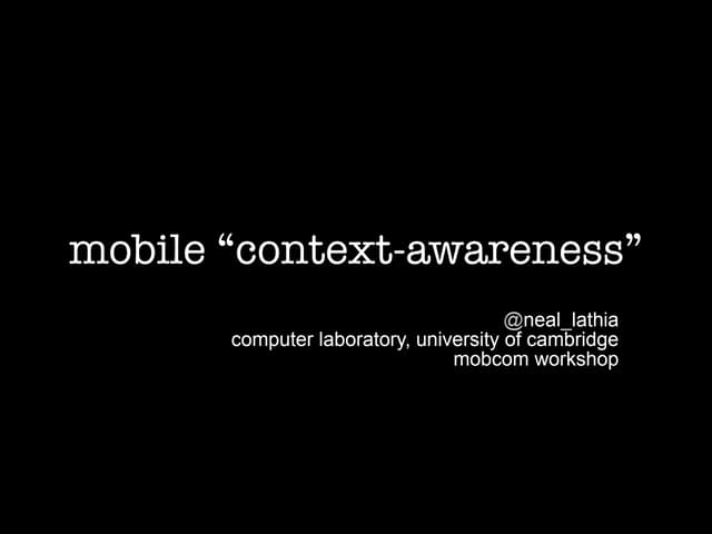 Mobile "Context Awareness"