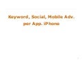 Mobile, social, keyword advertising per iPhone