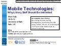 Mobile Technologies: Why Library Staff Should be Interested