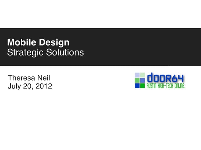 Mobile Design. Strategic Solutions.