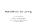 Mobile devices and learning - talk and tasks
