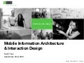 Mobile Information Architecture and Interaction Design
