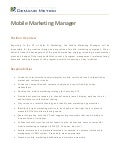Mobile Marketing Manager Job Description