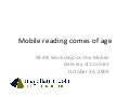 Mobile Reading Comes Of Age