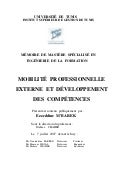 Mobilite Professionnelle Externe Et Developpement Des Competences   Ezzeddine Mbarek  Memoire 2007