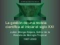 La gestión de una revista científica al iniciar el siglo XXI-Monge-Nájera
