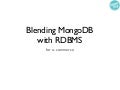 Blending MongoDB and RDBMS for ecommerce