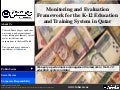Monitoring And Evaluation Framework For The K 12 Education And Training System In Qatar