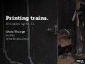 Talk on 3D scanning and printing trains from Monkigras