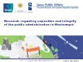 Montenegro- Research Regarding Capacities and Integrity of the Public Administration