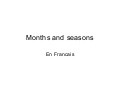 Months and seasons