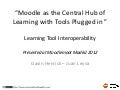 Moodle as the central hub of learning with tools plugged in –learning tool interoperability
