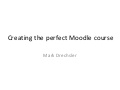 Moodle Course Design