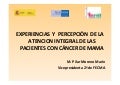 Experiencias y percepción de la atención integral de los pacientes con cáncer