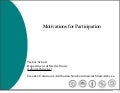 Motivating People to Participate
