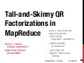 Direct tall-and-skinny QR factorizations in MapReduce architectures