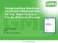 BCM Institute MTE Wayne Weng - Implementing Business Continuity Management: All You Need to Know for an Effective Process